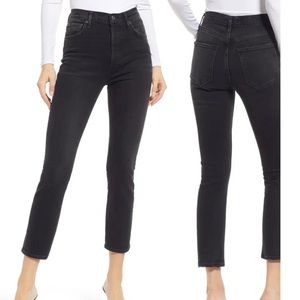 Agolde Riley Black Denim Crop Jeans (size 26)